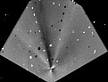 Cometa Machholz Q2 con filtro di Larson-Sekanina